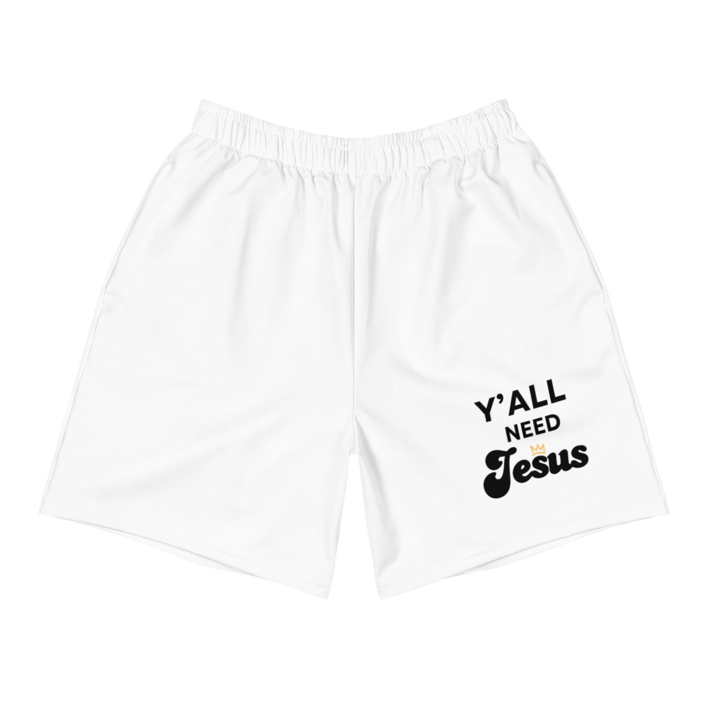 Men's White Shorts Y'all Need Jesus