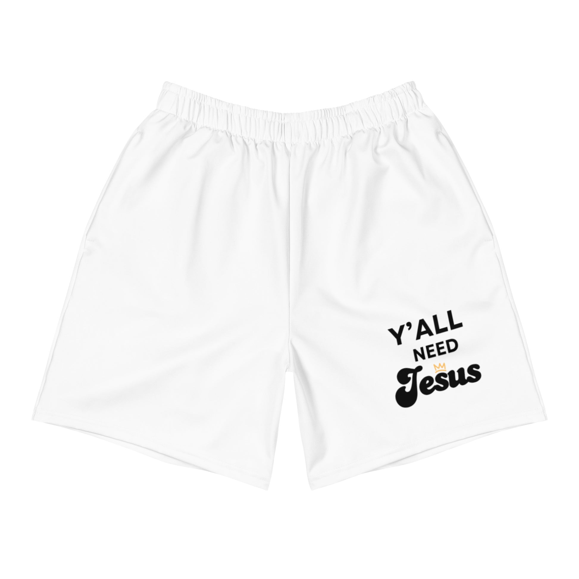 Men's White Shorts Y'all Need Jesus